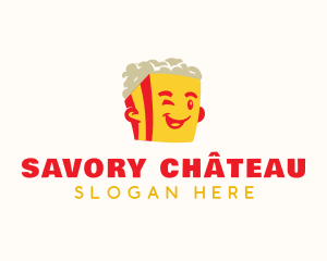 Cute Popcorn Snack logo design