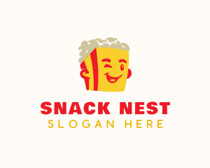 Cute Popcorn Snack logo design