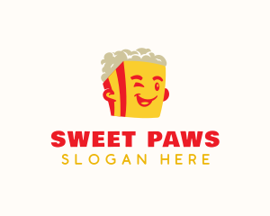 Cute Popcorn Snack logo design