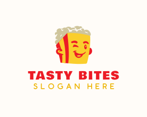 Cute Popcorn Snack logo design