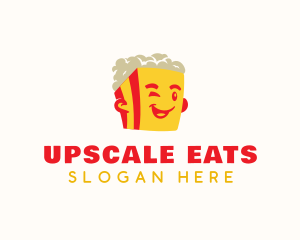 Cute Popcorn Snack logo design