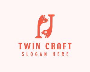 Pink Twin Cats logo design