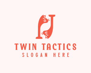 Pink Twin Cats logo design