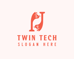 Pink Twin Cats logo design