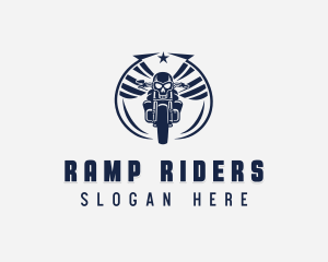 Motorcycle Skull Biker logo design