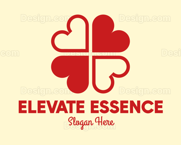 Red Hearts Clover Leaf Logo