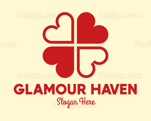 Red Hearts Clover Leaf Logo