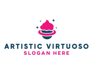 Pastry Cupcake Planet logo design