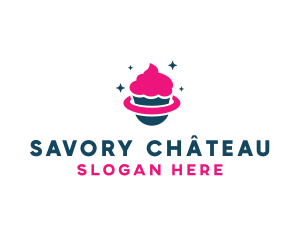 Pastry Cupcake Planet logo design