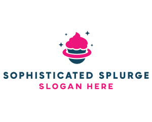 Pastry Cupcake Planet logo design