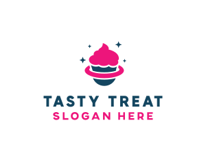 Pink Cupcake Planet logo design