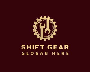 Wrench Chain Gear logo design