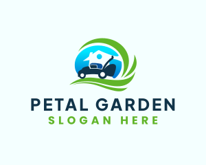 Lawn Mower Grass logo design