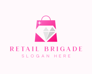 Diamond Jewelry Shopping Bag logo design