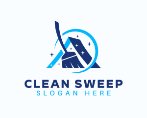 House Cleaning Broom logo design