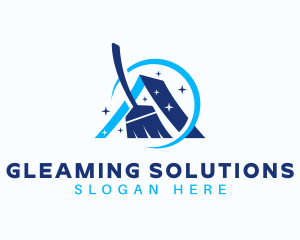 House Cleaning Broom logo design