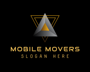 3D Triangle Prism Technology logo design