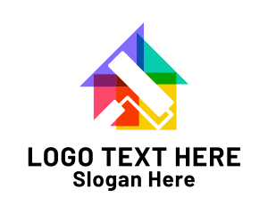 Colorful House Paint Roller Logo