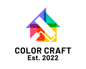 Colorful House Paint Roller logo