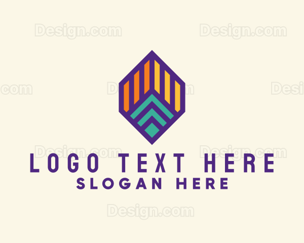 Geometric Retro Hexagon Logo