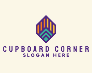 Geometric Retro Hexagon logo design