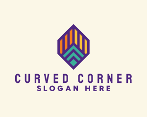 Geometric Retro Hexagon logo design