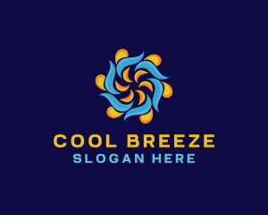 Wave HVAC Heating Cooling logo design