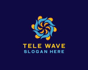 Wave HVAC Heating Cooling logo design