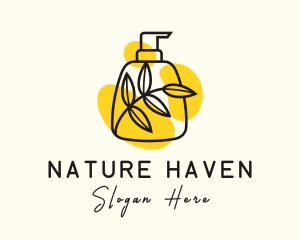 Natural Lotion Bottle logo design