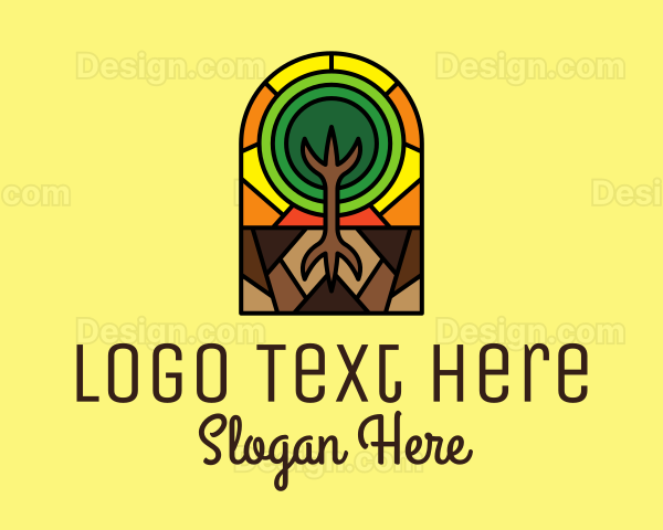 Stained Glass Tree Planting Logo