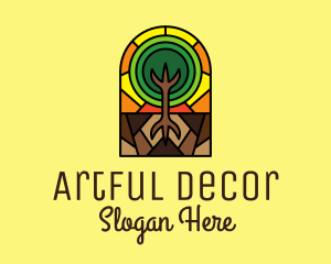 Stained Glass Tree Planting logo design