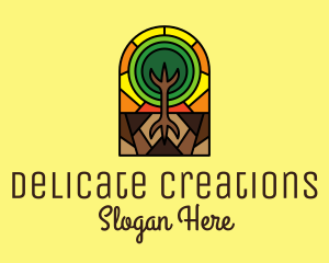 Stained Glass Tree Planting logo design