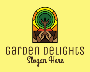 Stained Glass Tree Planting logo design