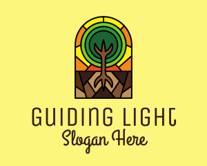 Stained Glass Tree Planting logo design