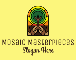 Stained Glass Tree Planting logo design