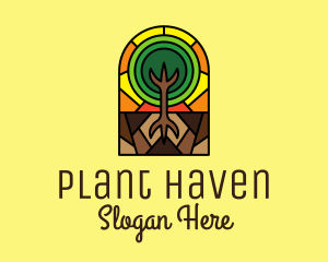 Stained Glass Tree Planting logo design