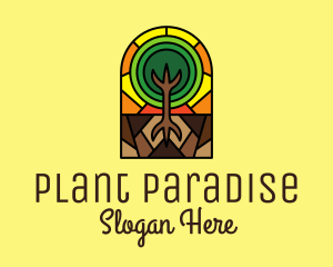 Stained Glass Tree Planting logo design