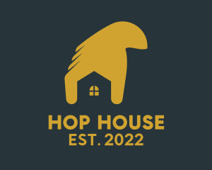 Yellow Hand House Contractor  logo design