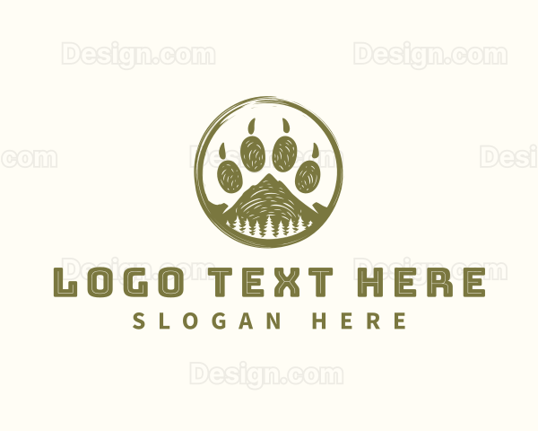 Wildlife Paw Print Outdoor Logo