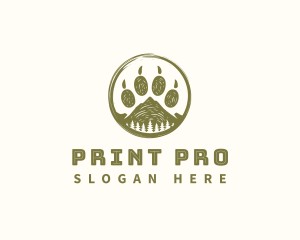 Wildlife Paw Print Outdoor logo design