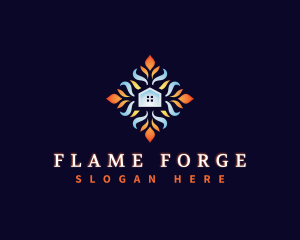  Flame Snowflake Real Estate logo design