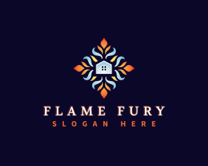  Flame Snowflake Real Estate logo design