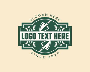 Leaf Landscaping Shovel Logo