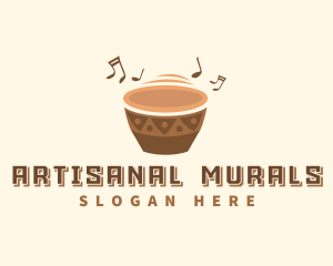 African Musical Instrument Drum logo design