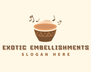 African Musical Instrument Drum logo design