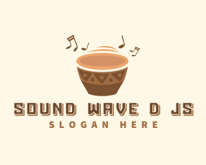 African Musical Instrument Drum logo design