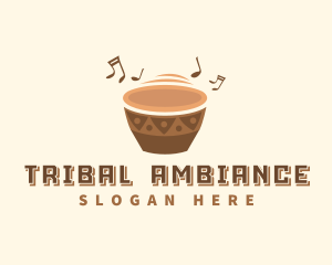 African Musical Instrument Drum logo design