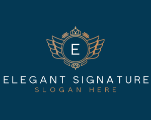 Wings Crest Luxury logo design