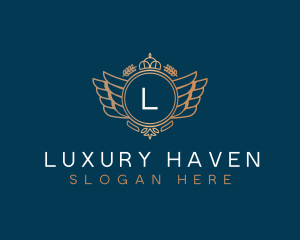 Wings Crest Luxury logo design