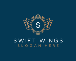 Wings Crest Luxury logo design